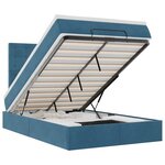 vidaXL Cadre de lit ottoman avec matelas bleu foncé 120x200 cm velours