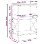 vidaXL Bibliothèque à 3 niveaux sonoma gris 59x35x90 5 cm