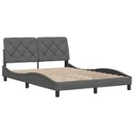 vidaXL Cadre de lit sans matelas gris foncé 140x200 cm tissu