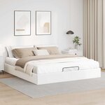 vidaXL Cadre de lit ottoman sans matelas blanc 180x200 cm similicuir