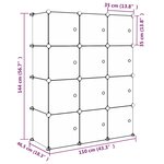 Vidaxl armoire de rangement pour enfants avec 12 cubes bleu pp