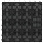 vidaXL Carreau de terrasse en relief 11 Pièces WPC 30x30 cm 1 m² Noir