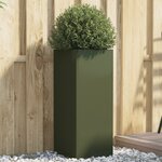 vidaXL Jardinière vert olive 32x29x75 cm acier