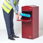 Boîte à colis incurvée 1 porte Large Bordeaux Acier galvanisé SMART PARCEL BOX®
