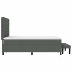 vidaXL Lit à ressorts avec matelas Gris foncé 140 x 200 cm tissu