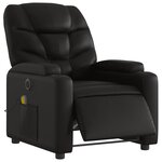 vidaXL Fauteuil de massage inclinable électrique noir similicuir