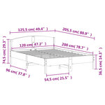 vidaXL Cadre de lit sans matelas 120x200 cm bois de pin massif