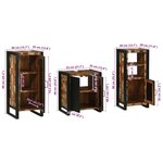 vidaXL Ensemble de mobilier de salle de bain avec étagère avec stockage avec porte 3 Pièces