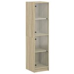 vidaXL Buffet avec portes en verre chêne sonoma 35x37x142 cm