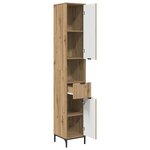 vidaXL Meuble de salle de bain haut chêne artisanal 31.5 x 33 x 190 cm