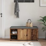 vidaXL Banc d'entrée avec coussin Uni Bois ancien 100 x 38 x 46 cm