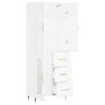 vidaXL Buffet haut Blanc 69 5x34x180 cm Bois d'ingénierie