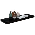 vidaXL Étagère murale flottante 2 Pièces Noir brillant 80x23 5x3 8 cm MDF