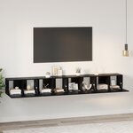 vidaXL Ensemble meuble TV 4 Pièces Chêne Noir Moyen 30 x 60 x 30.5 cm