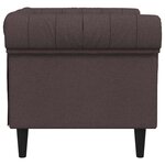 vidaXL Fauteuil Chesterfield marron foncé tissu