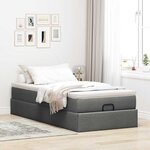 vidaXL Cadre de lit ottoman avec matelas gris foncé 90x190 cm tissu