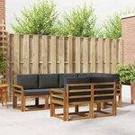 vidaXL Ensemble de canapés d'extérieur 7 Pièces Naturel et Anthracite