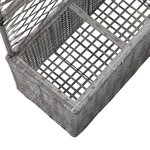 vidaXL Lit surélevé en treillis 3 pots 83x30x130cm Résine tressée Gris