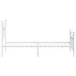 vidaXL Cadre de lit métal sans matelas avec pied de lit blanc 80x200cm