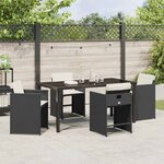 vidaXL Ensemble de salle à manger pour jardin 5 Pièces Noir polyrotin