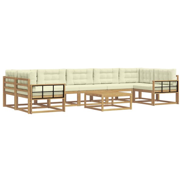 vidaXL Ensemble de canapés d'extérieur 6 pc Blanc et crème