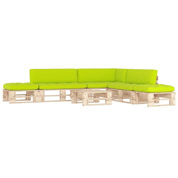 vidaXL Salon de jardin palette 6Pièces avec coussins Bois de pin imprégné