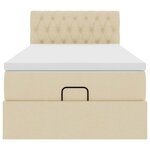 vidaXL Lit ottoman avec matelas et LED crème 90x200 cm tissu