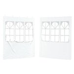 vidaXL Mur de tente de fête 2 Pièces 200 x 195 cm Blanc PE et acier