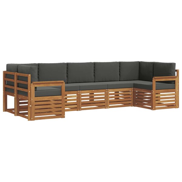 vidaXL Ensemble de canapés d'extérieur 7 pc Naturel et Anthracite