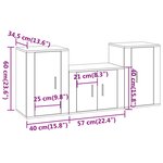 vidaXL Ensemble de meubles TV 3 Pièces Sonoma gris Bois d'ingénierie