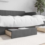 vidaXL Tiroirs de lit 2 Pièces gris foncé bois d'ingénierie et tissu