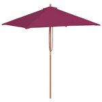 vidaXL Parasol d'extérieur avec mât en bois 150x200 cm rouge bordeaux