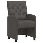 vidaXL Chaises de Salle à Manger avec Roues 2 pc Faux cuir Noir