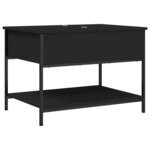 vidaXL Table basse noir 70x50x50 cm bois d'ingénierie et métal