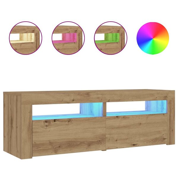 vidaXL Tables de chevet 2 Pièces avec LED chêne artisanal 60x35x40 cm