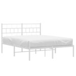 vidaXL Cadre de lit métal sans matelas et tête de lit blanc 120x190 cm