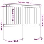 vidaXL Tête de lit 146x6x101 cm Bois massif de pin