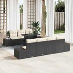 vidaXL Ensemble de canapé de jardin 8 Pièces Noir  Crème 100 x 55 x 73 cm
