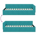 vidaXL Cadre de lit d'angle Autre Turquoise 100 x 200 cm