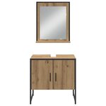 vidaXL Ensemble de mobilier de salle de bain avec porte 3 Pièces Marron