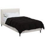 vidaXL Duvet complet toute l'année Noir 155 x 200 cm Microfibre