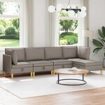 vidaXL Canapé modulaire avec rangement 5 Pièces Taupe Tissu