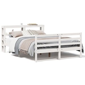 vidaXL Cadre de lit sans matelas blanc 160x200 cm bois de pin massif