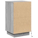 vidaXL Cabinet de chevet avec LED grise Sonoma 39x34.5x65 cm en bois d'ingénierie
