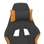 vidaXL Chaise de jeu de massage avec repose-pied Noir et orange Tissu