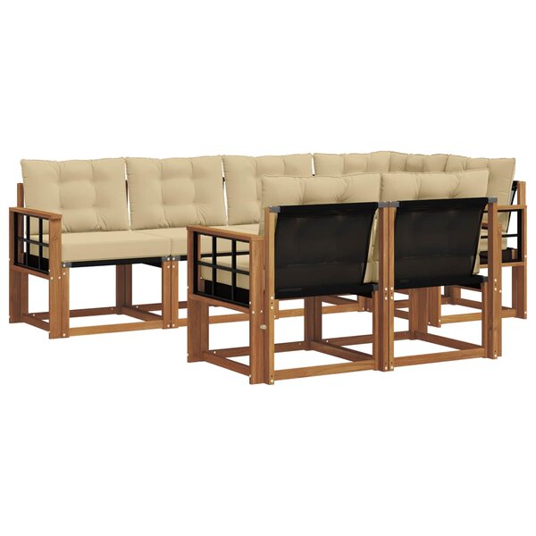 vidaXL Ensemble de canapés d'extérieur 7 Pièces Naturel et Beige