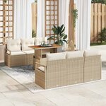 vidaXL Ensemble de canapé de jardin avec coussin 7 Pièces beige et crème