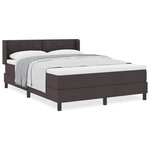 vidaXL Lit boxspring avec matelas Marron foncé 140 x 190 cm