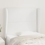 vidaXL Tête de lit avec oreilles Blanc 103x23x118/128 cm Similicuir