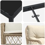 vidaXL Ensemble de salle à manger de jardin 5 pièces avec coussins beige en poly rattan